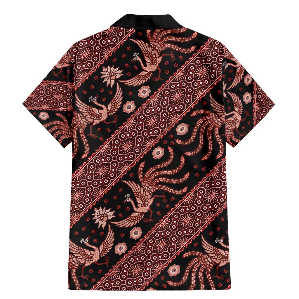 Indonesia Batik Pattern Family Matching Mermaid Dress and Hawaiian Shirt Red Version - Wonder Print Shop