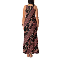Indonesia Batik Pattern Family Matching Tank Maxi Dress and Hawaiian Shirt Red Version - Wonder Print Shop