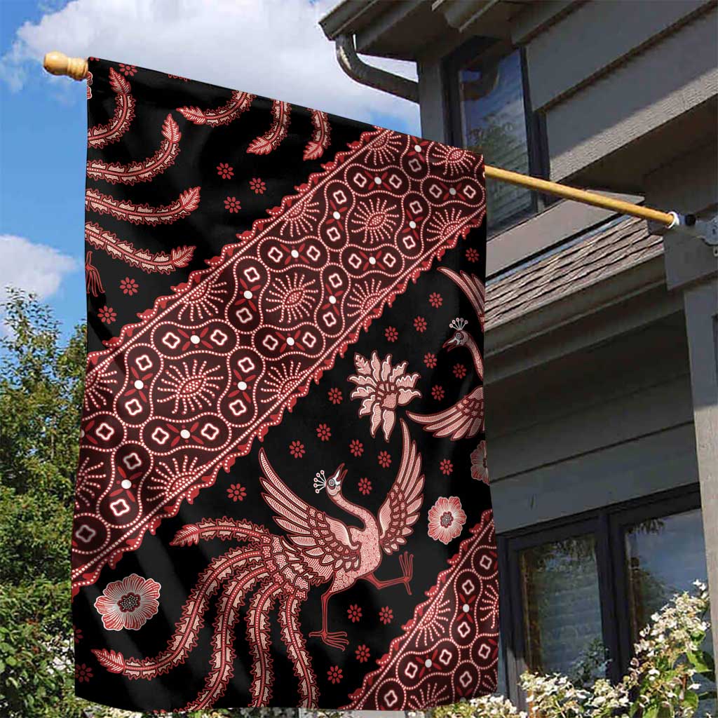 Indonesia Batik Pattern Garden Flag Red Version - Wonder Print Shop