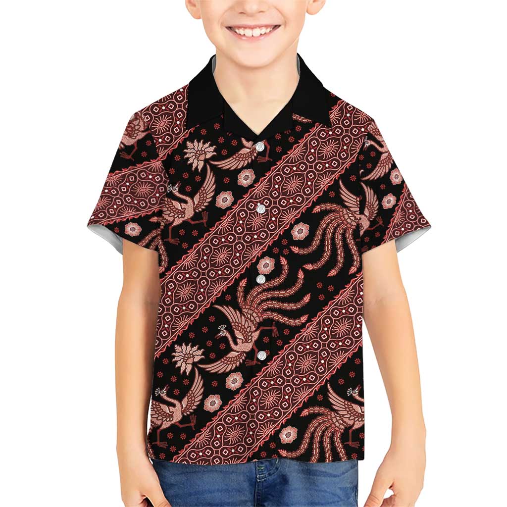 Indonesia Batik Pattern Hawaiian Shirt Red Version - Wonder Print Shop