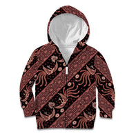 Indonesia Batik Pattern Kid Hoodie Red Version - Wonder Print Shop