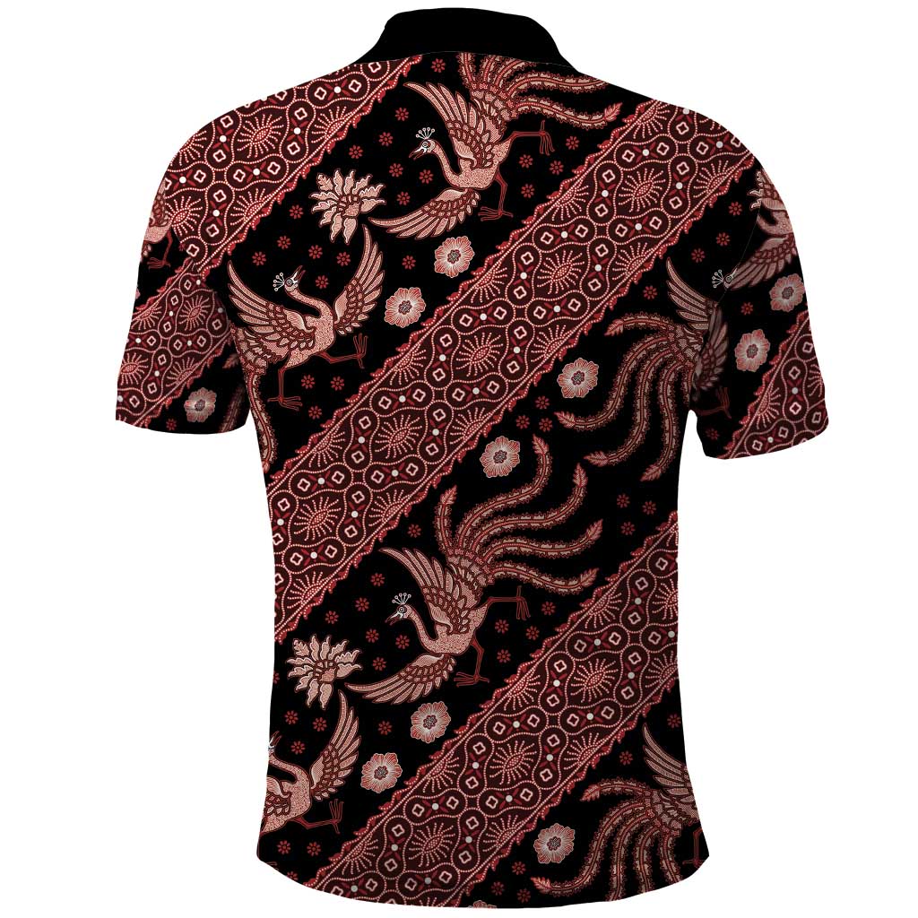 Indonesia Batik Pattern Polo Shirt Red Version - Wonder Print Shop