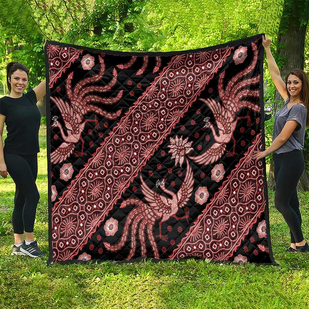 Indonesia Batik Pattern Quilt Red Version - Wonder Print Shop