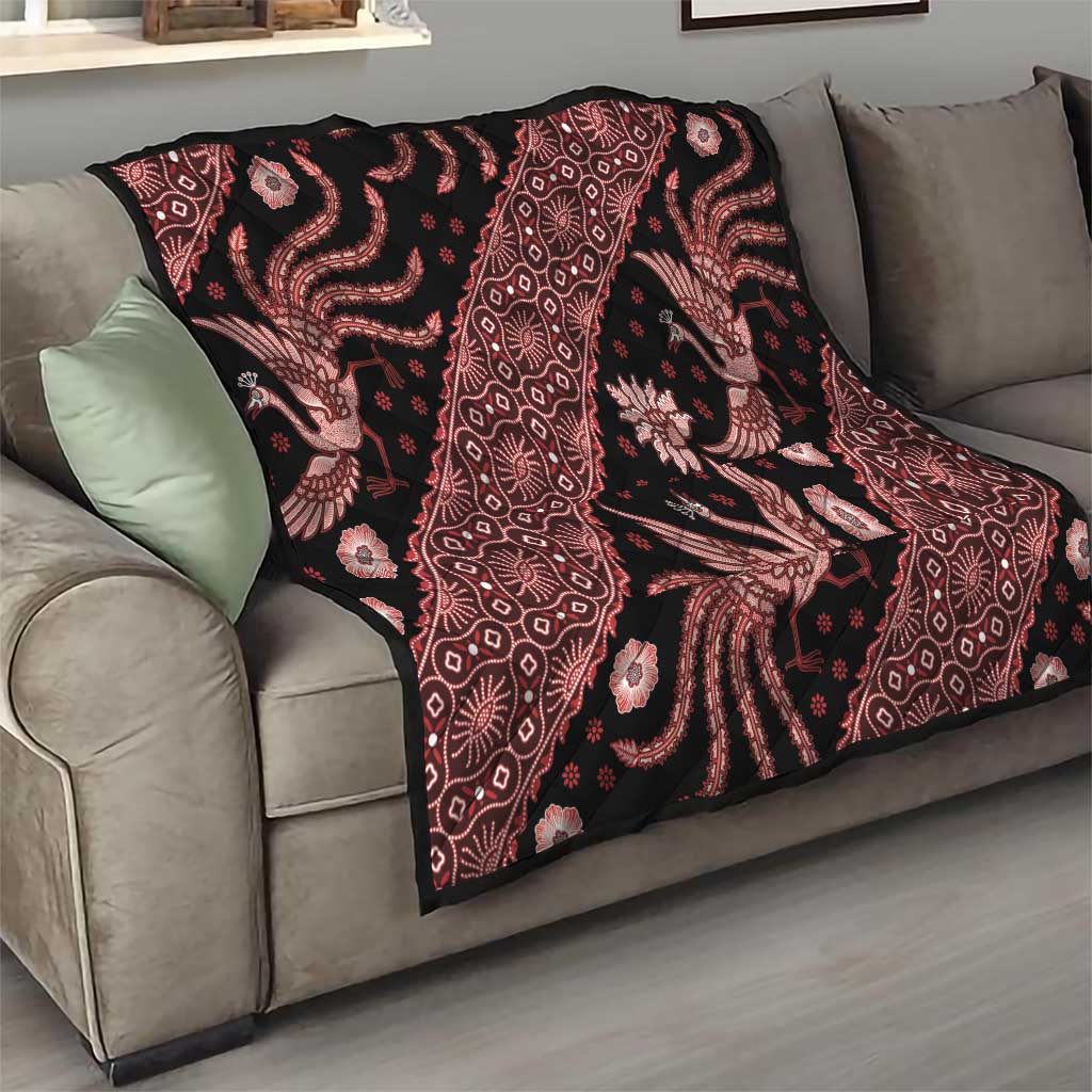 Indonesia Batik Pattern Quilt Red Version - Wonder Print Shop