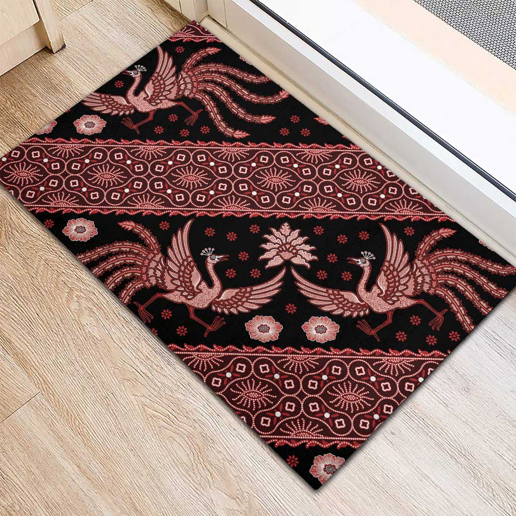 Indonesia Batik Pattern Rubber Doormat Red Version - Wonder Print Shop
