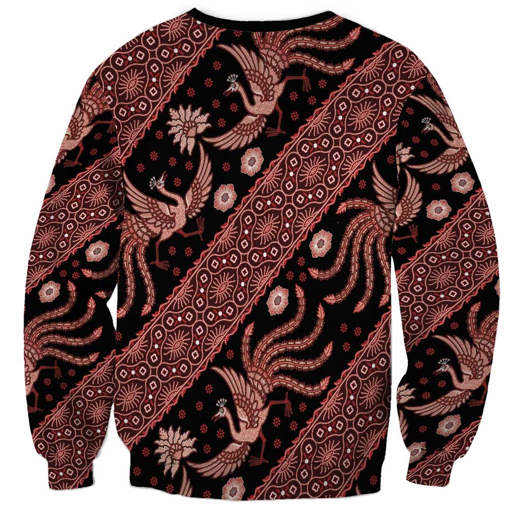 Indonesia Batik Pattern Sweatshirt Red Version - Wonder Print Shop