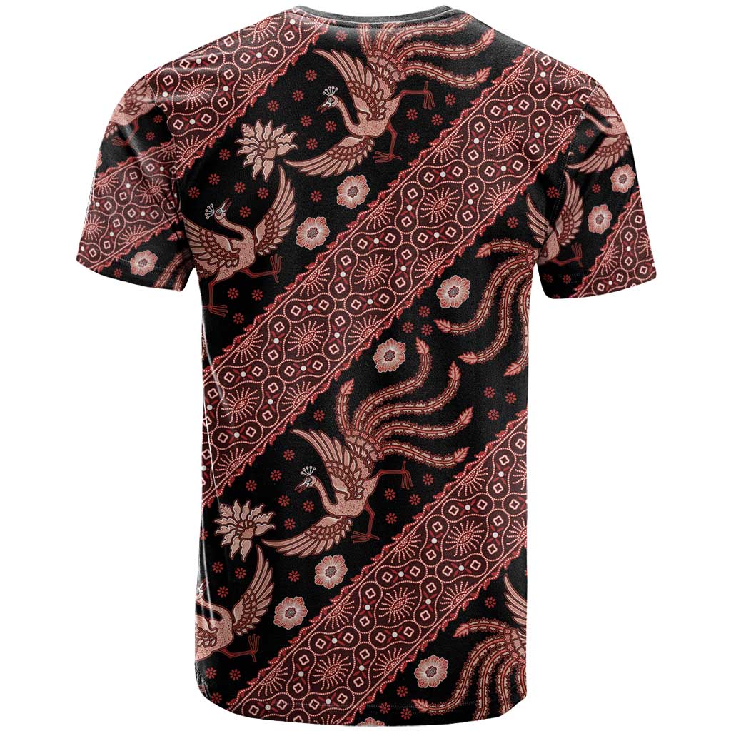 Indonesia Batik Pattern T Shirt Red Version - Wonder Print Shop