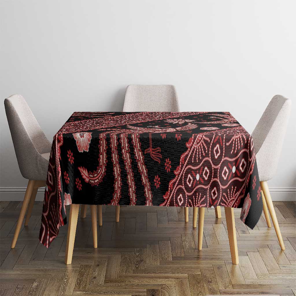 Indonesia Batik Pattern Tablecloth Red Version - Wonder Print Shop