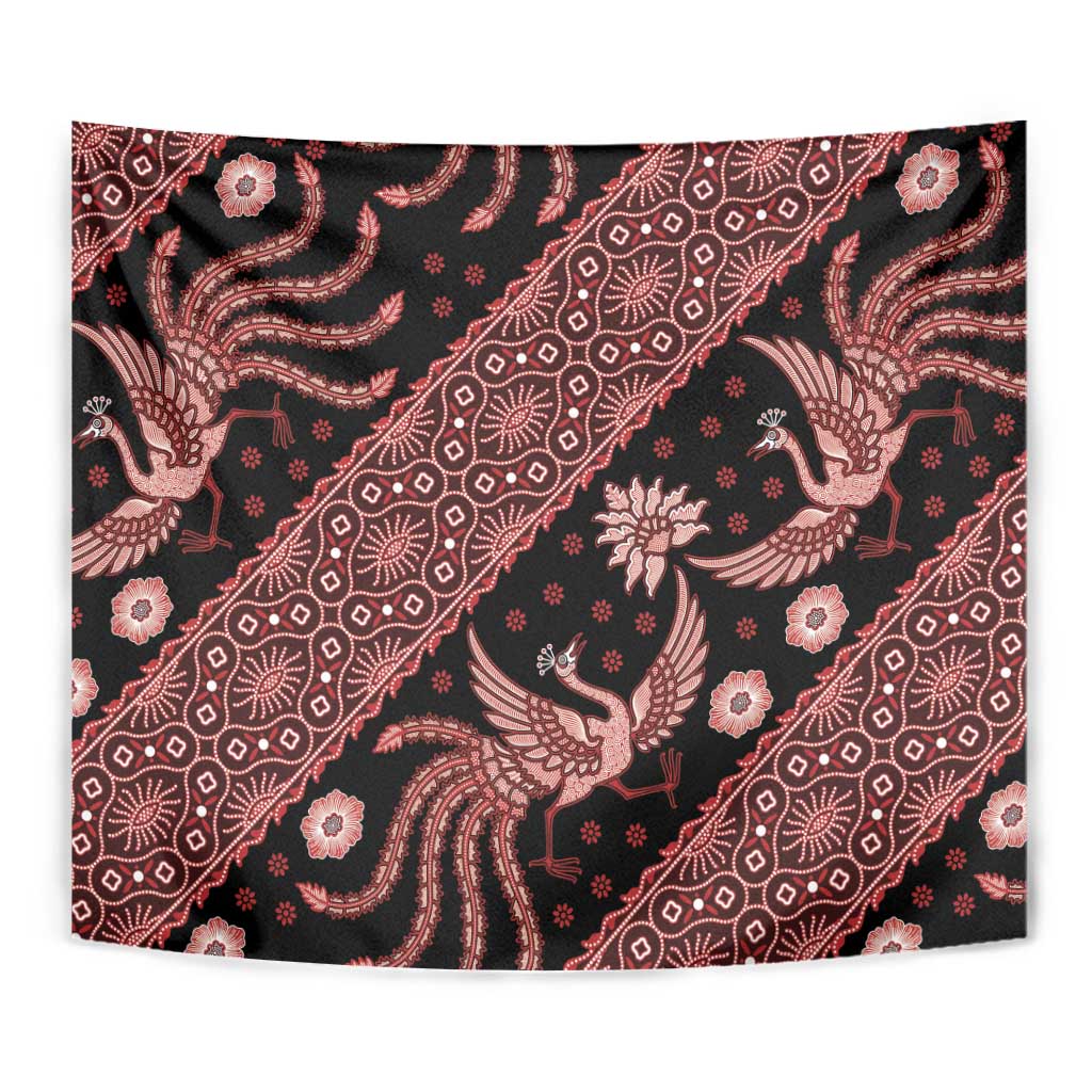 Indonesia Batik Pattern Tapestry Red Version - Wonder Print Shop