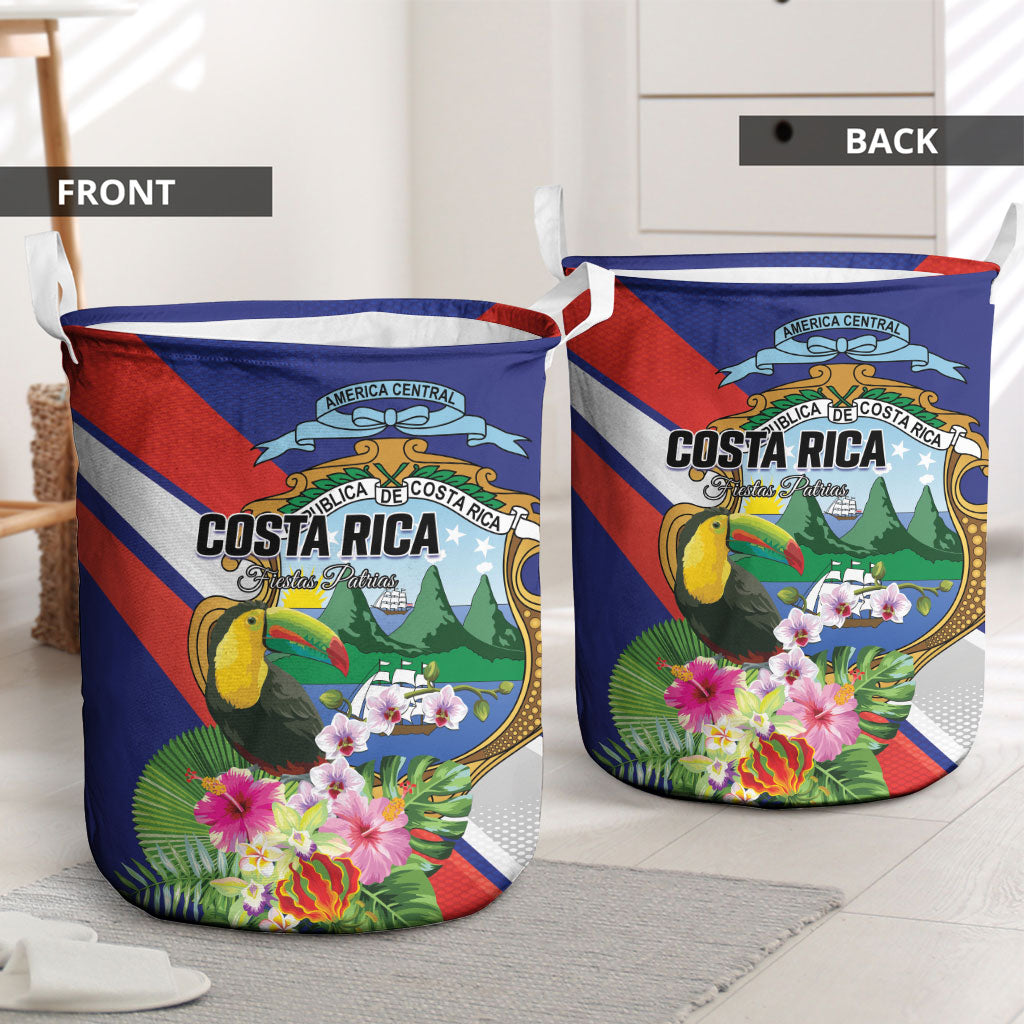 Costa Rica Rainbow Toucan Laundry Basket Happy Independence Day