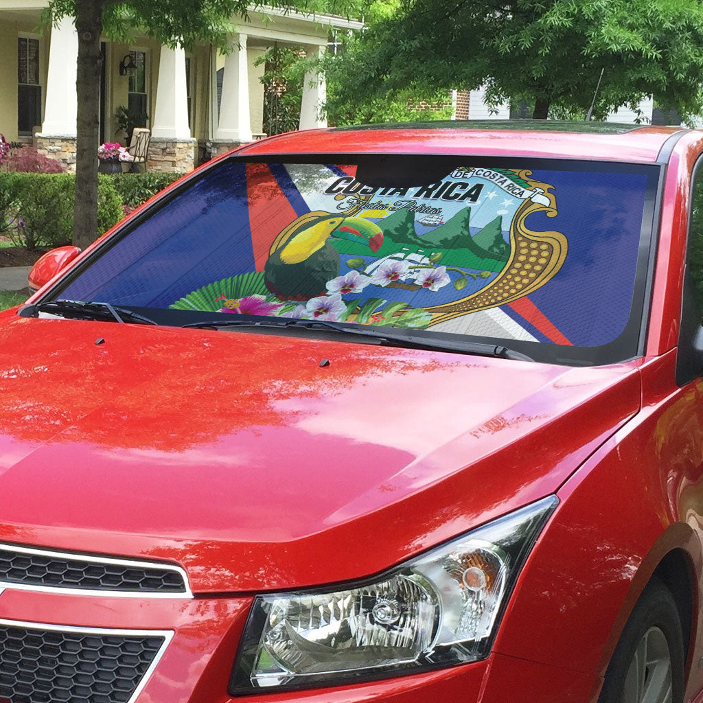 Costa Rica Rainbow Toucan Auto Sun Shade Happy Independence Day