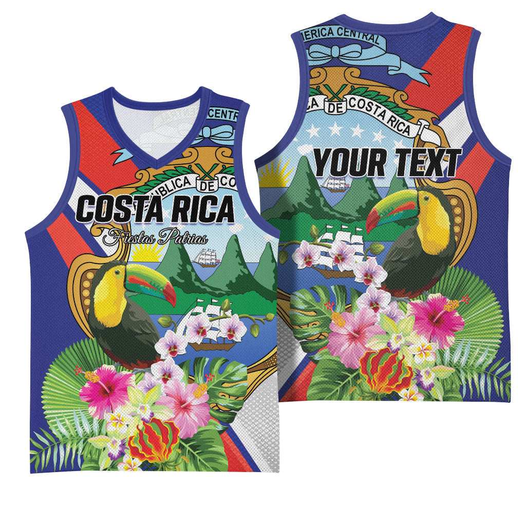 Personalized Costa Rica Rainbow Toucan Basketball Jersey Happy Independence Day