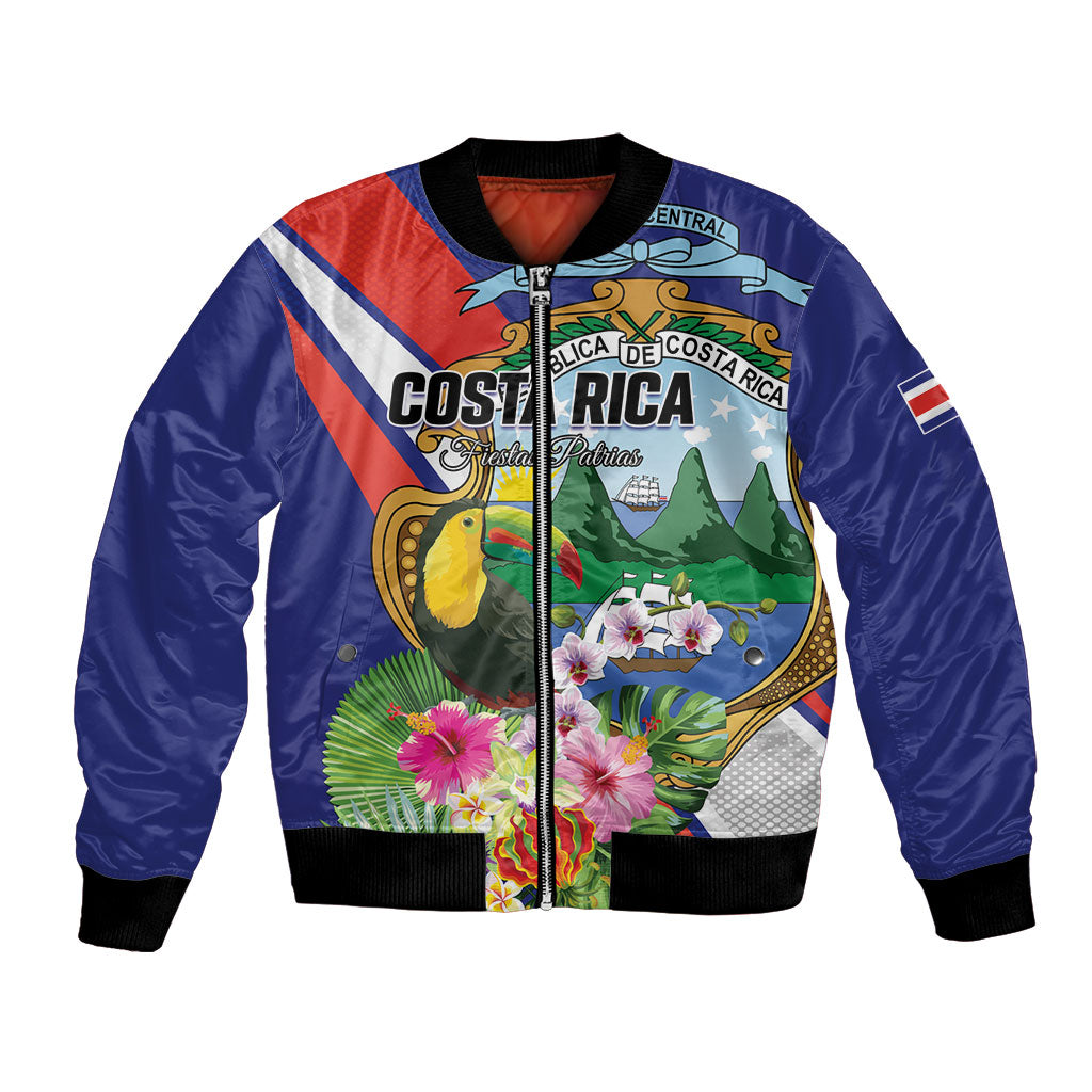Personalized Costa Rica Rainbow Toucan Bomber Jacket Happy Independence Day