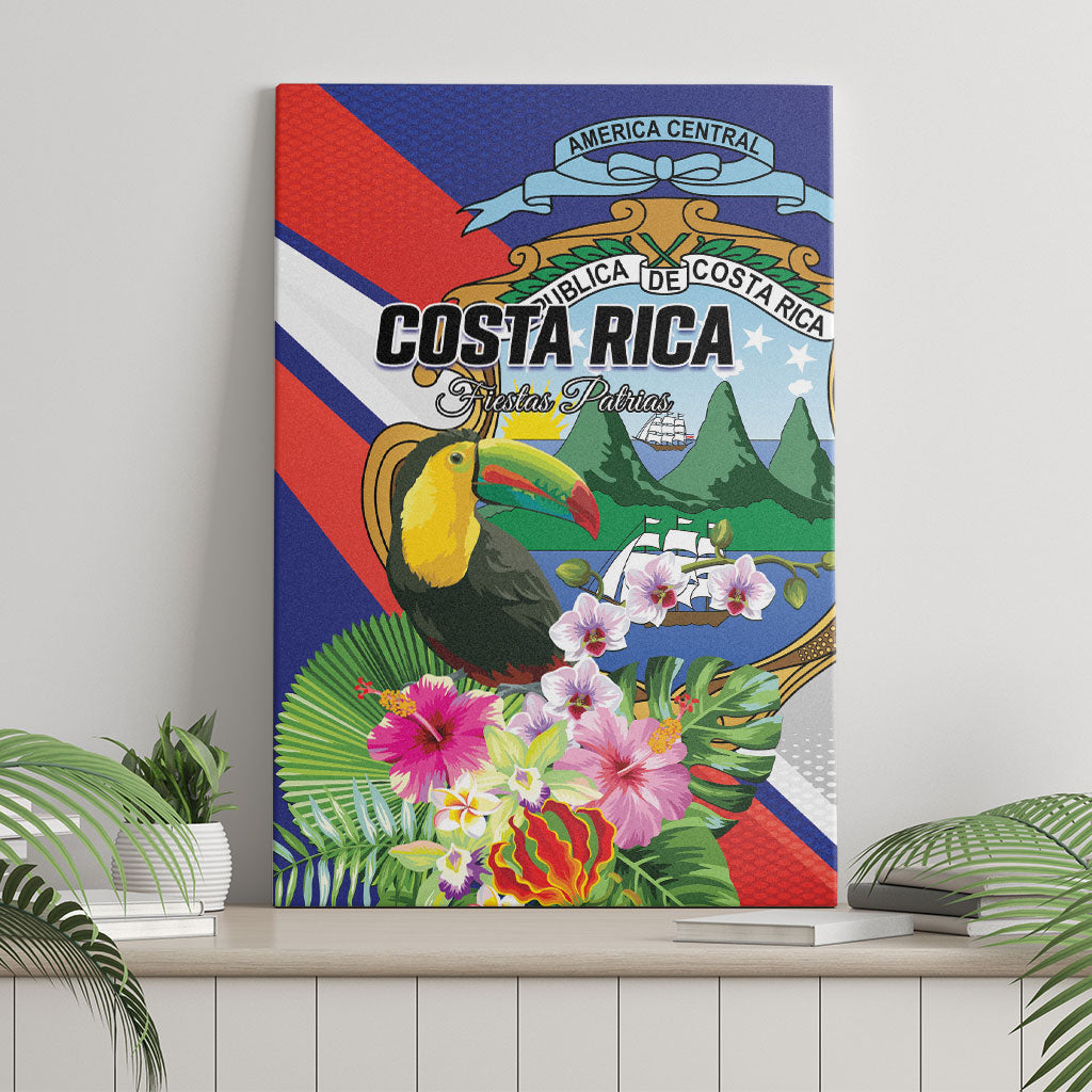 Costa Rica Rainbow Toucan Canvas Wall Art Happy Independence Day
