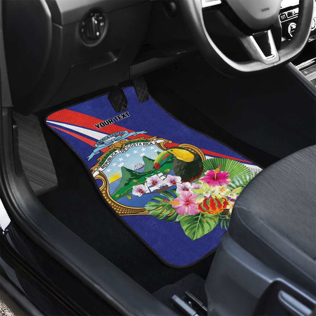 Personalized Costa Rica Rainbow Toucan Car Mats Happy Independence Day