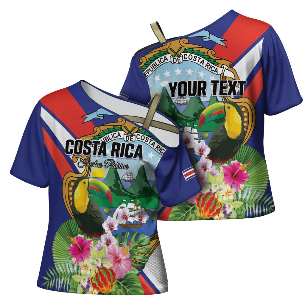 Personalized Costa Rica Rainbow Toucan Cross Shoulder Shirt Happy Independence Day