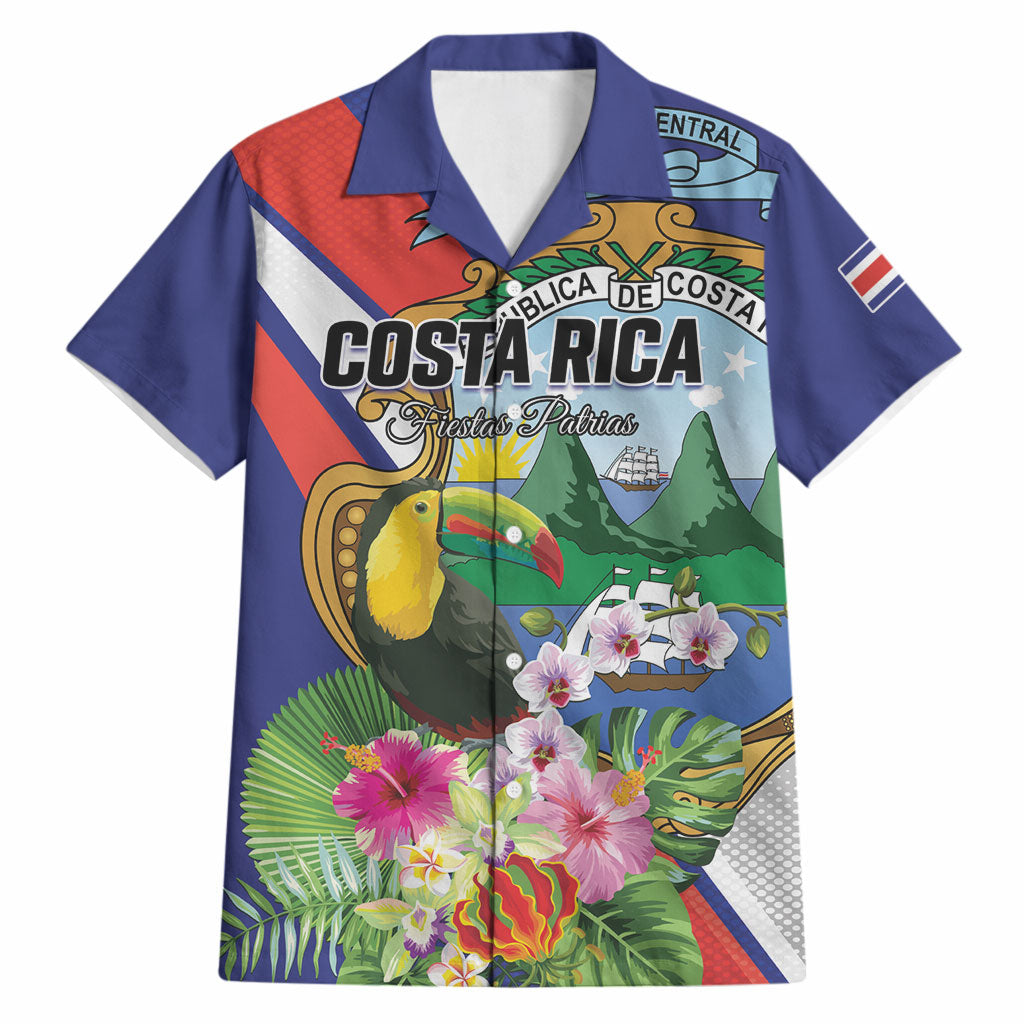 Personalized Costa Rica Rainbow Toucan Hawaiian Shirt Happy Independence Day