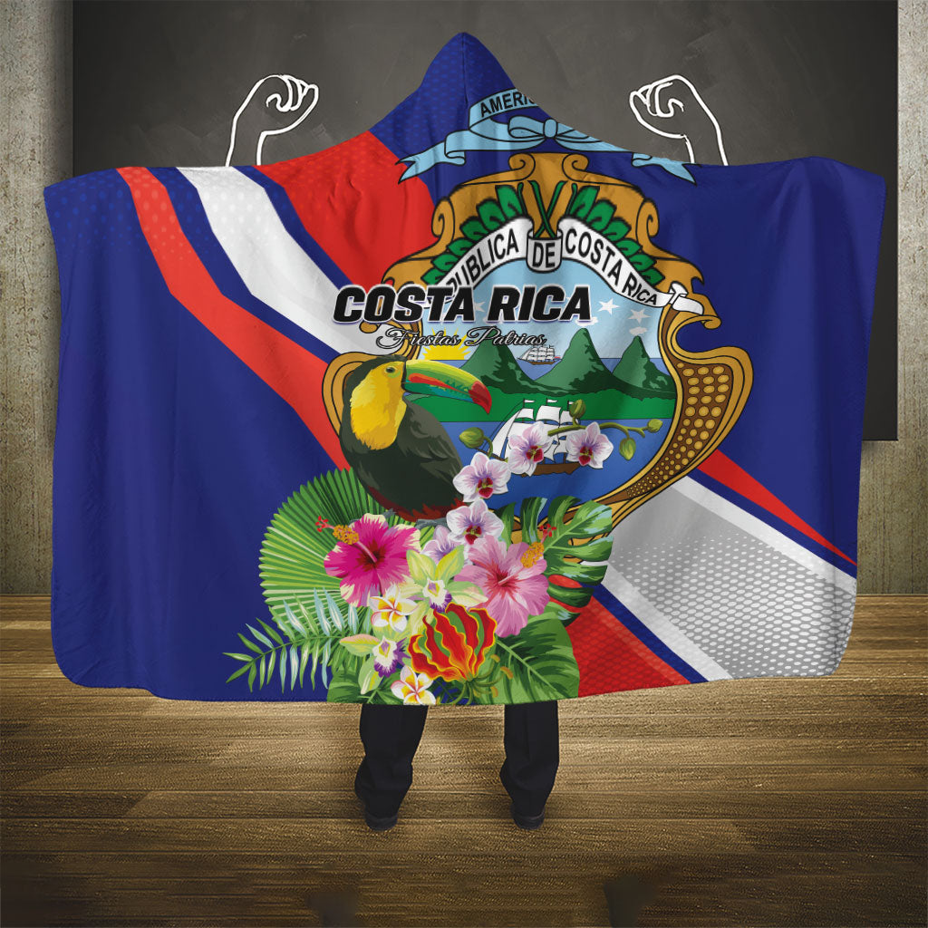 Costa Rica Rainbow Toucan Hooded Blanket Happy Independence Day