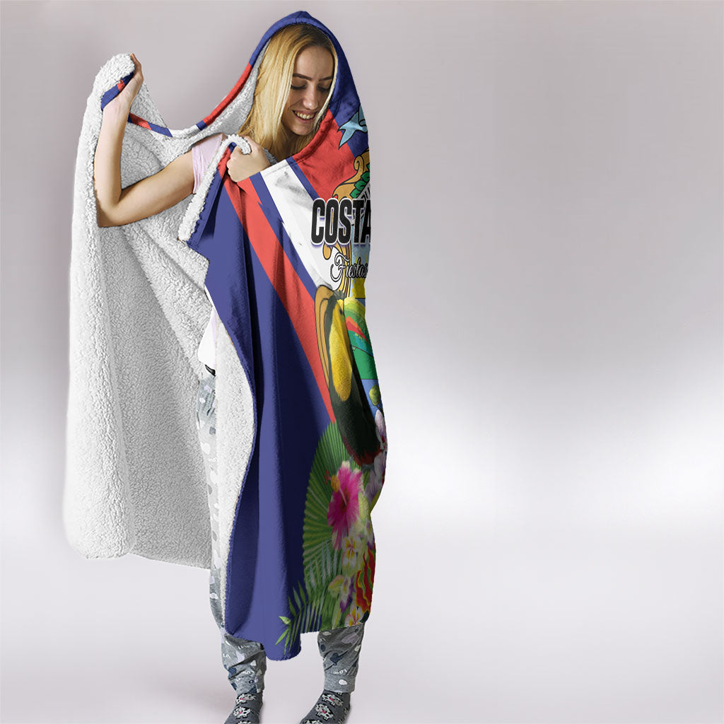 Costa Rica Rainbow Toucan Hooded Blanket Happy Independence Day