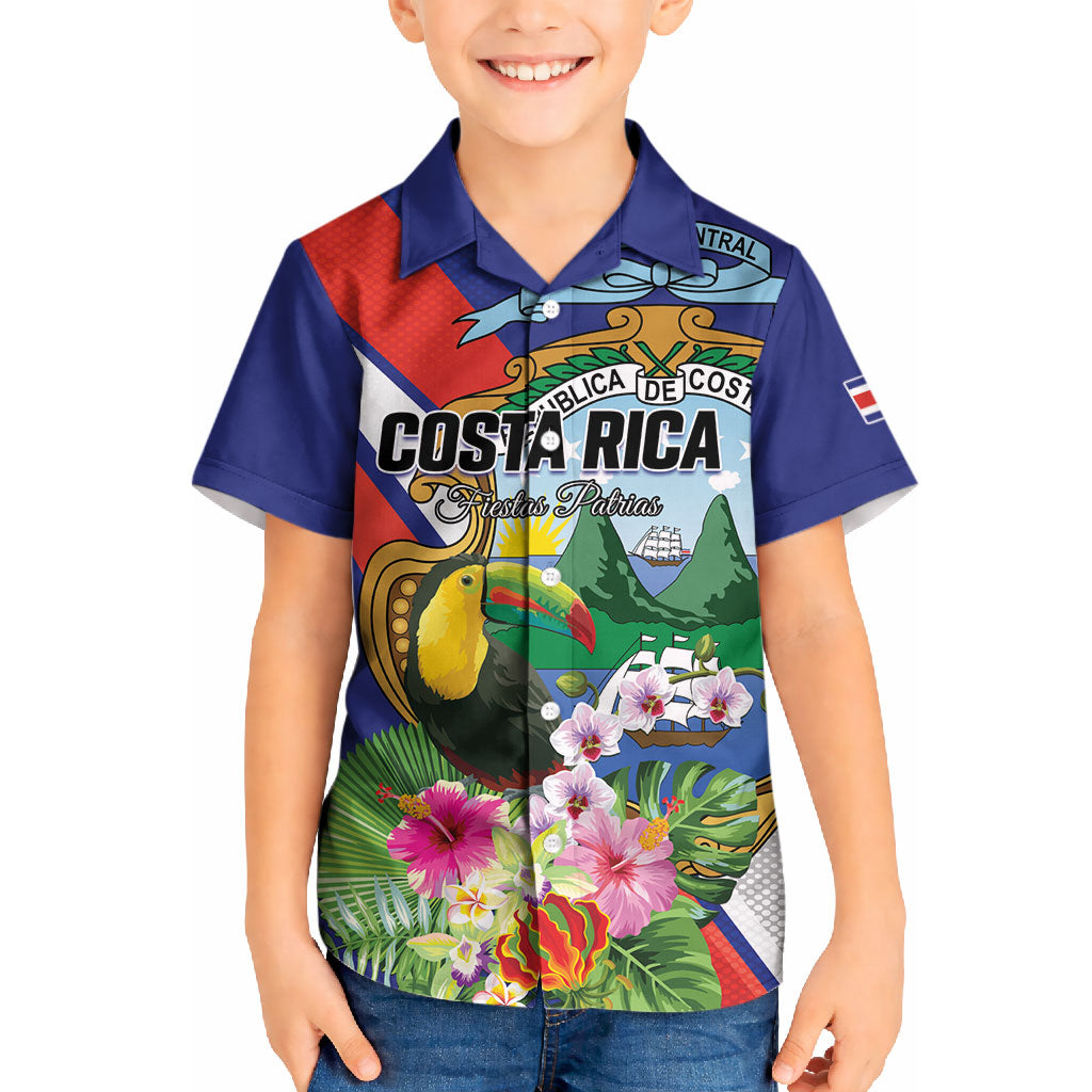 Personalized Costa Rica Rainbow Toucan Kid Hawaiian Shirt Happy Independence Day