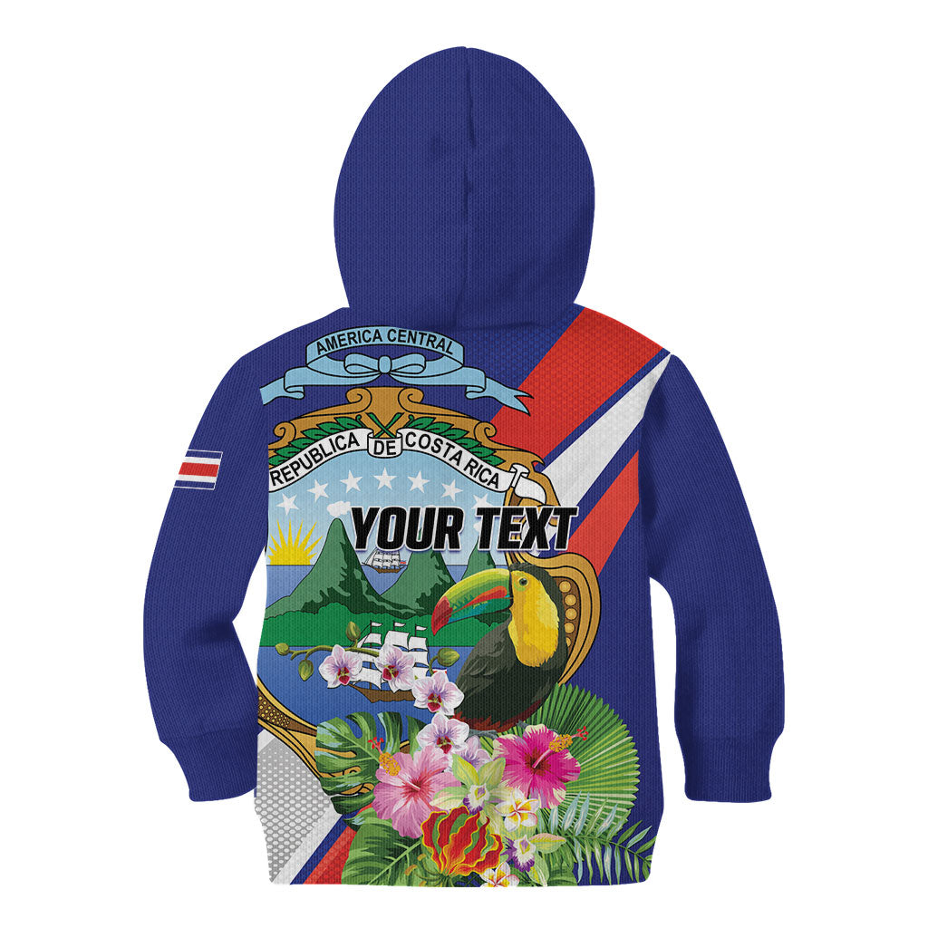 Personalized Costa Rica Rainbow Toucan Kid Hoodie Happy Independence Day