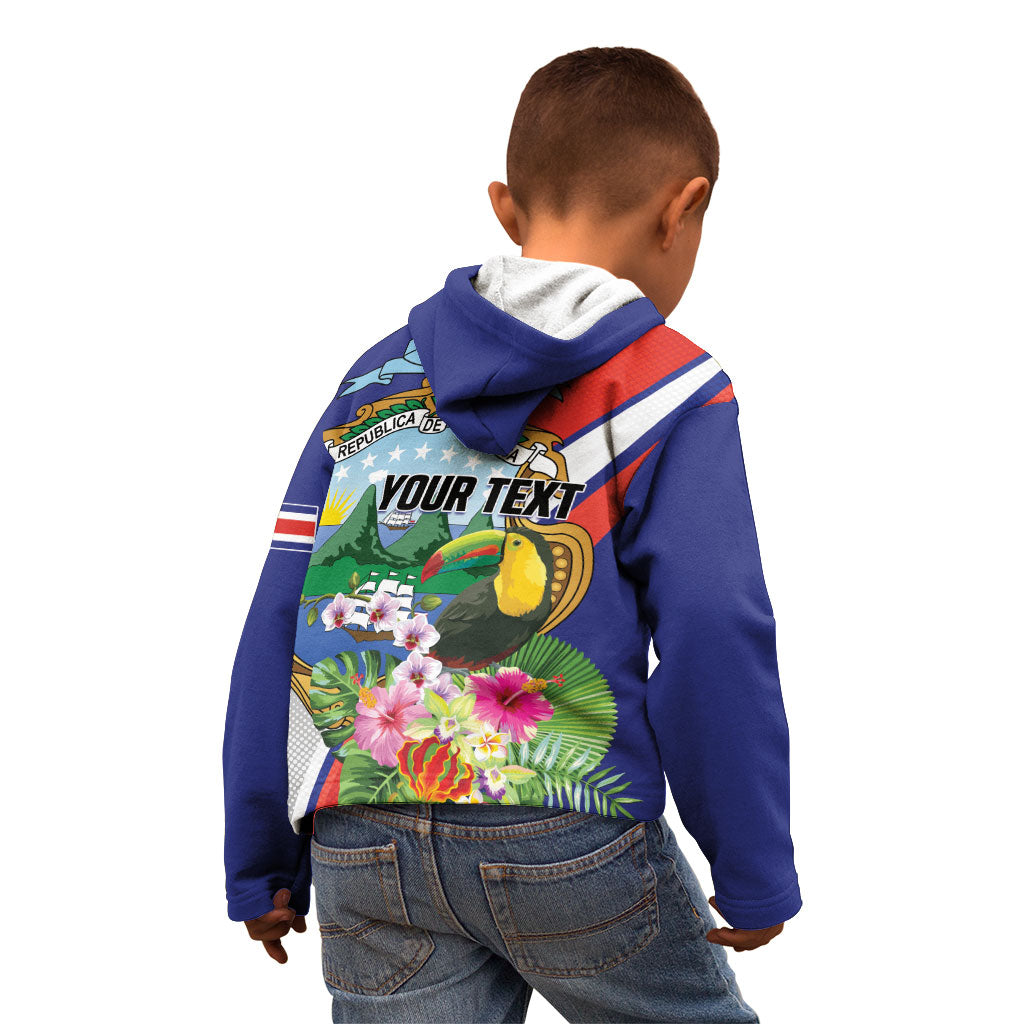 Personalized Costa Rica Rainbow Toucan Kid Hoodie Happy Independence Day