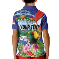 Personalized Costa Rica Rainbow Toucan Kid Polo Shirt Happy Independence Day