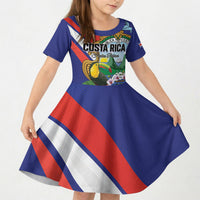 Personalized Costa Rica Rainbow Toucan Kid Short Sleeve Dress Happy Independence Day