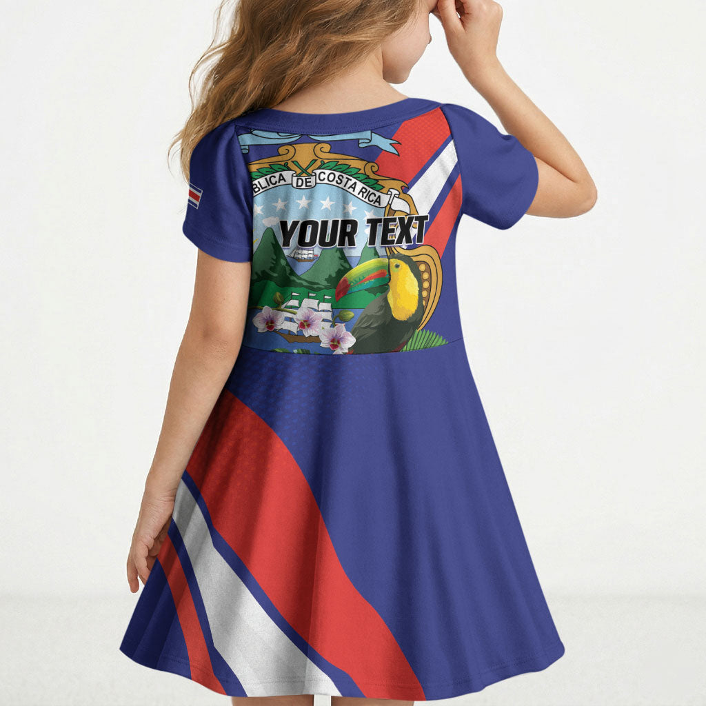 Personalized Costa Rica Rainbow Toucan Kid Short Sleeve Dress Happy Independence Day