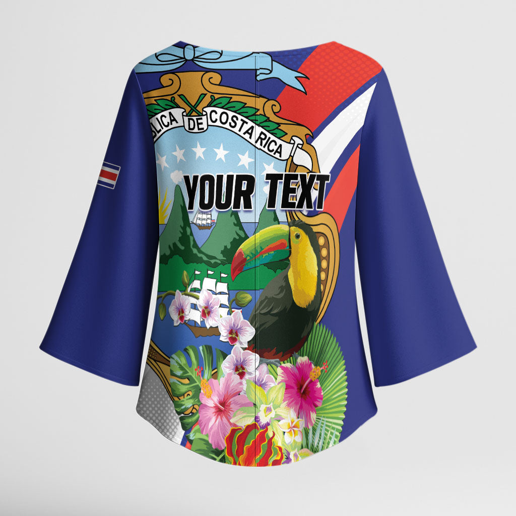 Personalized Costa Rica Rainbow Toucan Kimono Sleeve Blouse Happy Independence Day
