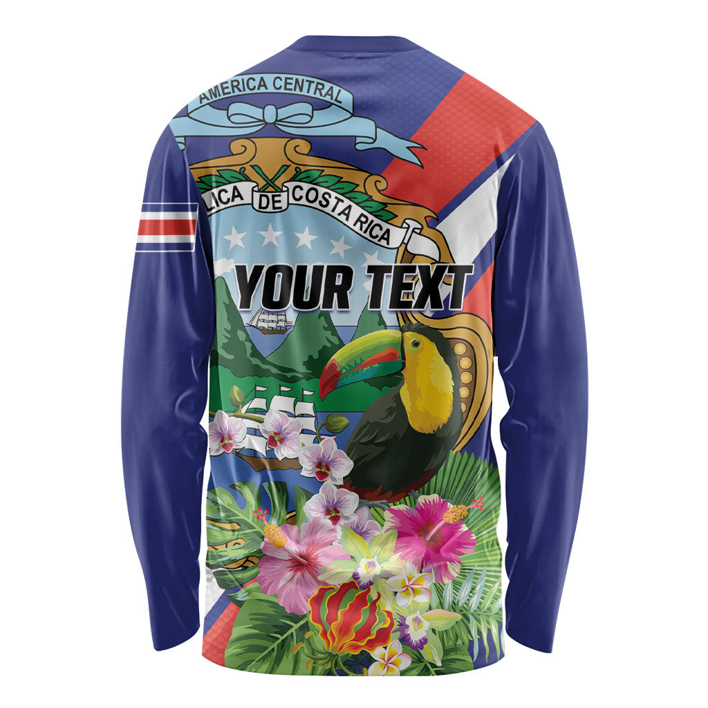 Personalized Costa Rica Rainbow Toucan Long Sleeve Shirt Happy Independence Day