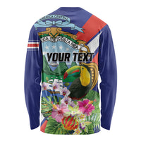 Personalized Costa Rica Rainbow Toucan Long Sleeve Shirt Happy Independence Day
