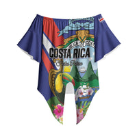 Personalized Costa Rica Rainbow Toucan Off Shoulder Wrap Waist Top Happy Independence Day