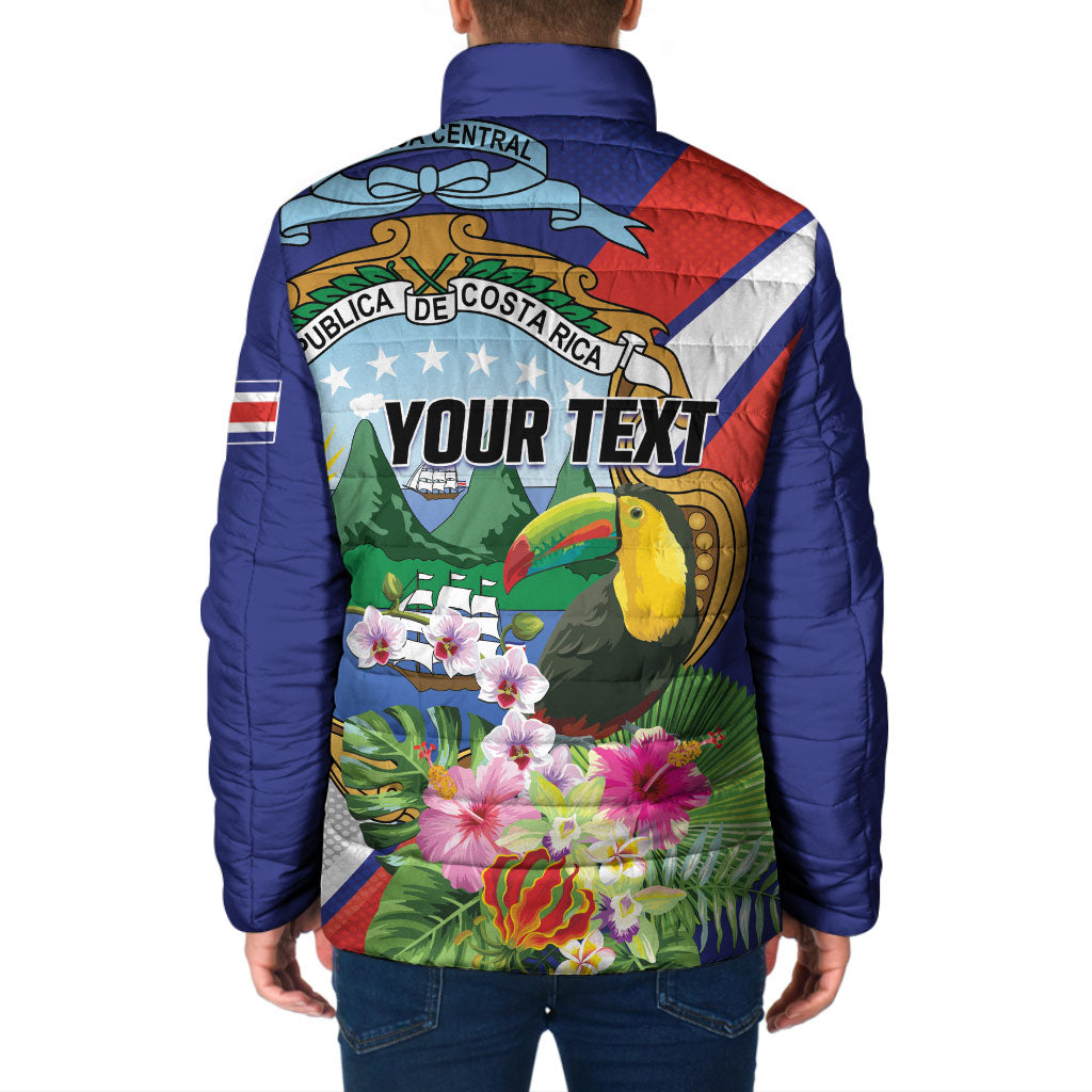 Personalized Costa Rica Rainbow Toucan Padded Jacket Happy Independence Day