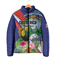 Personalized Costa Rica Rainbow Toucan Padded Jacket Happy Independence Day