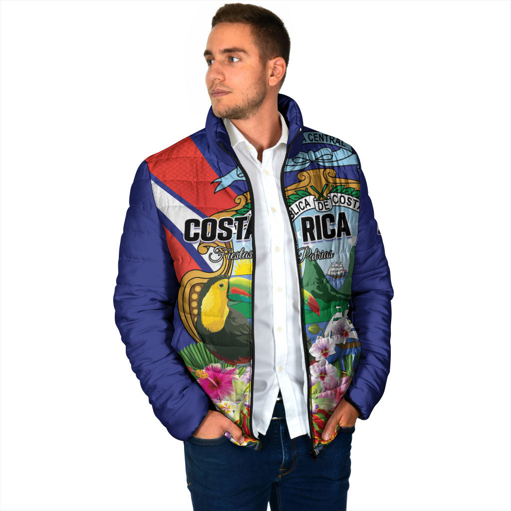 Personalized Costa Rica Rainbow Toucan Padded Jacket Happy Independence Day
