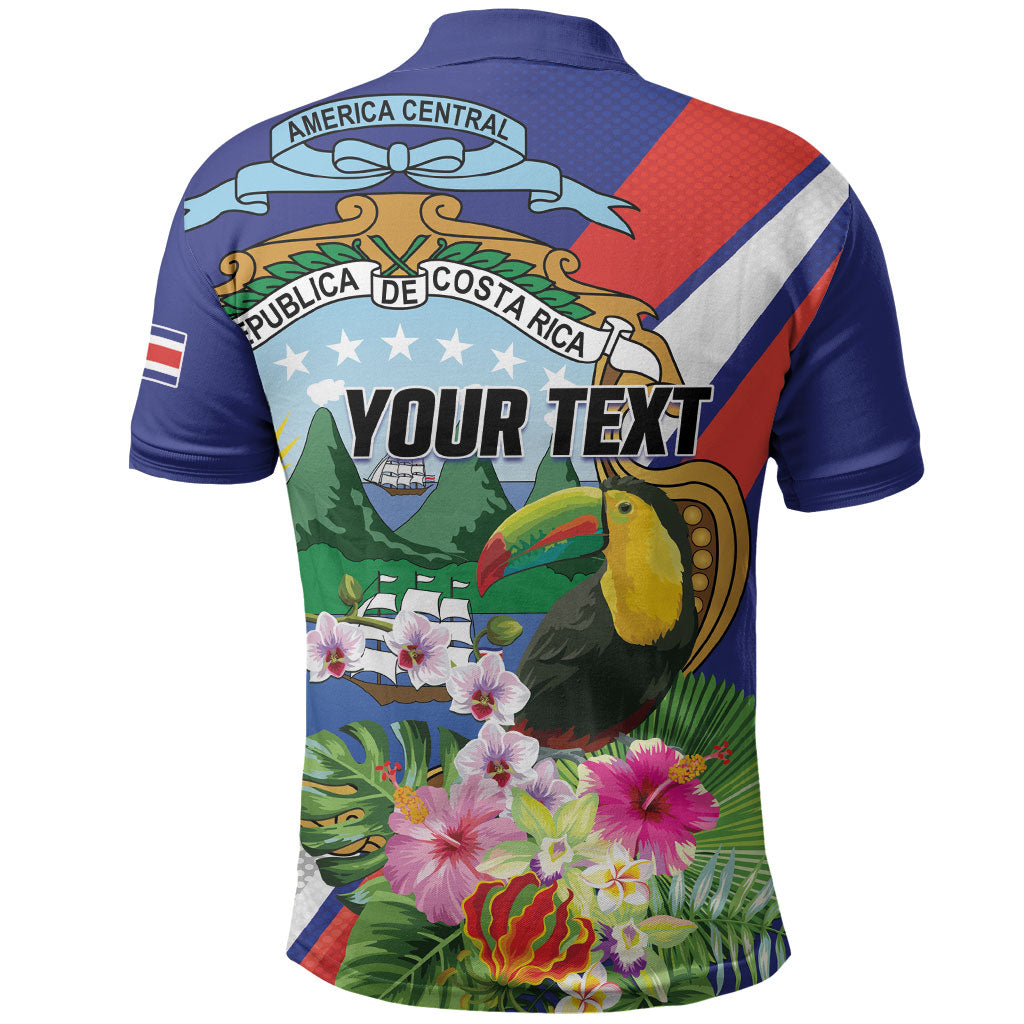 Personalized Costa Rica Rainbow Toucan Polo Shirt Happy Independence Day