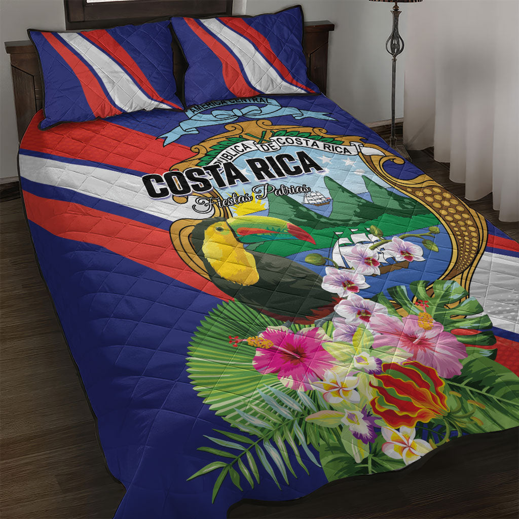Costa Rica Rainbow Toucan Quilt Bed Set Happy Independence Day