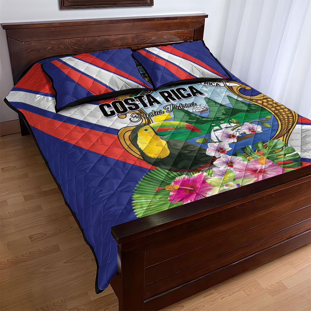 Costa Rica Rainbow Toucan Quilt Bed Set Happy Independence Day