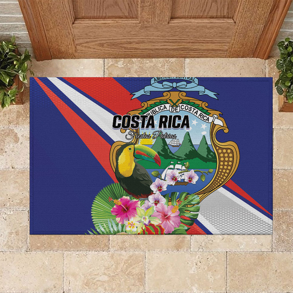 Costa Rica Rainbow Toucan Rubber Doormat Happy Independence Day