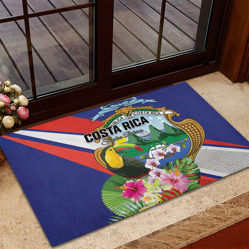 Costa Rica Rainbow Toucan Rubber Doormat Happy Independence Day