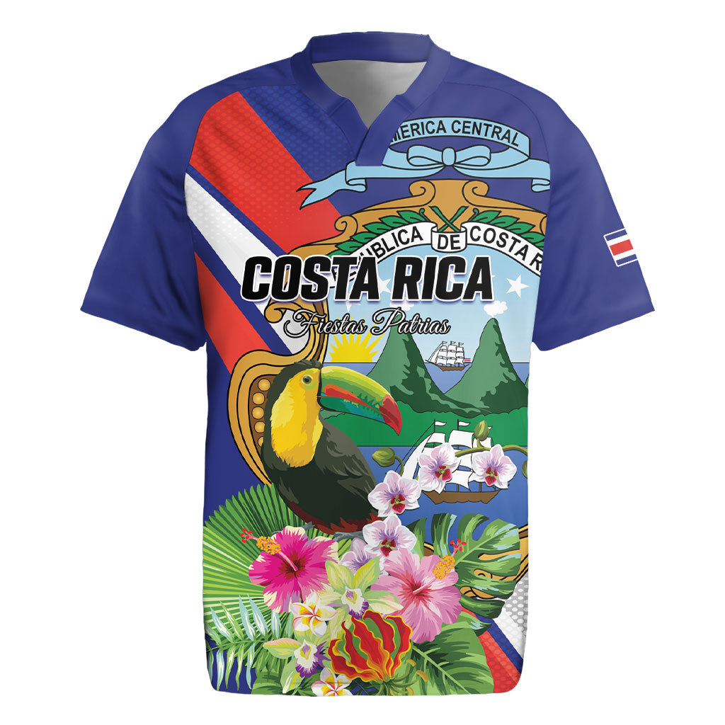 Personalized Costa Rica Rainbow Toucan Rugby Jersey Happy Independence Day