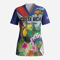 Personalized Costa Rica Rainbow Toucan Scrub Top Happy Independence Day