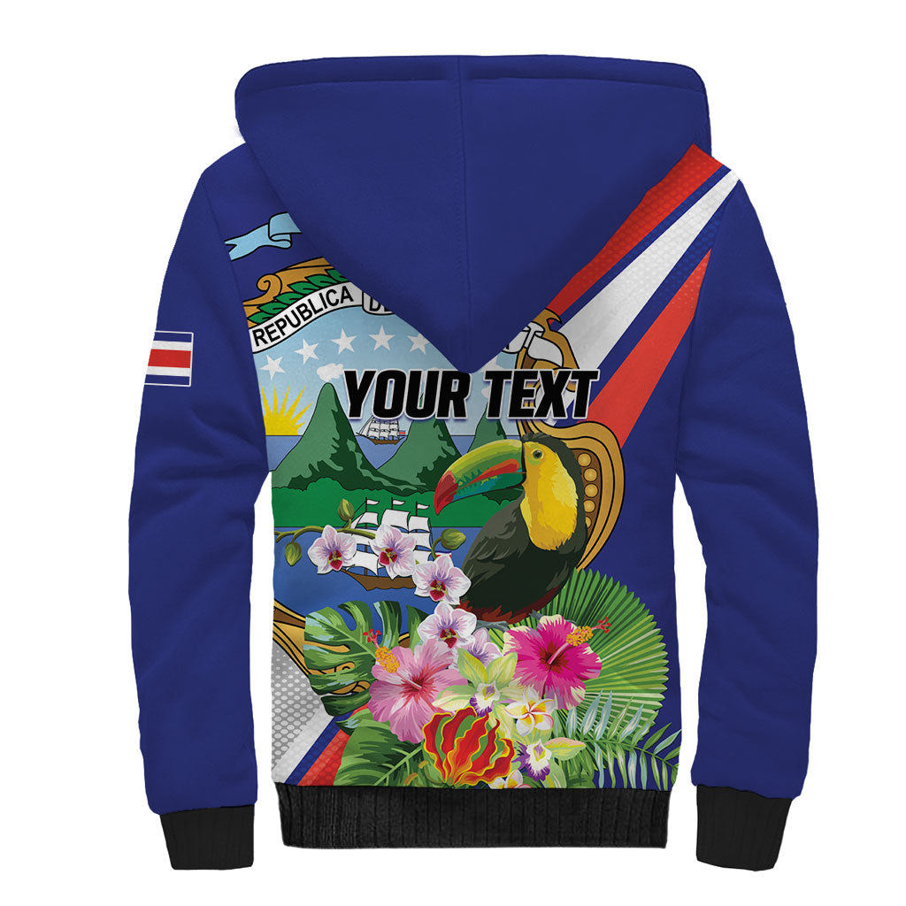 Personalized Costa Rica Rainbow Toucan Sherpa Hoodie Happy Independence Day