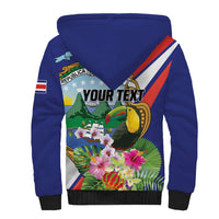 Personalized Costa Rica Rainbow Toucan Sherpa Hoodie Happy Independence Day