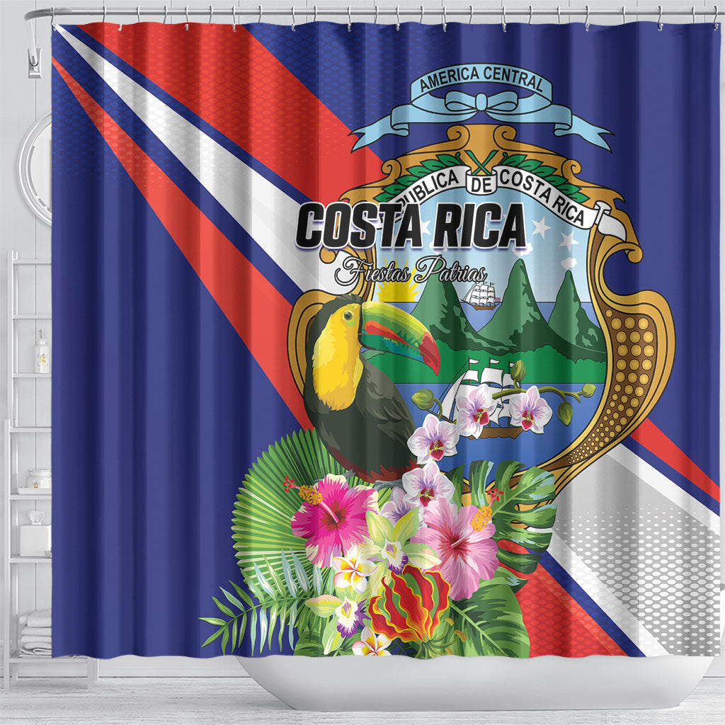 Costa Rica Rainbow Toucan Shower Curtain Happy Independence Day
