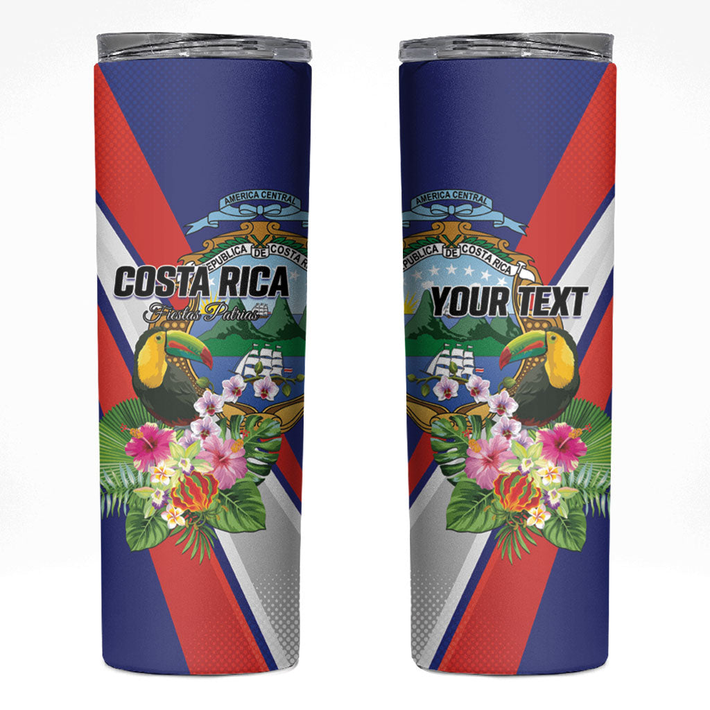 Personalized Costa Rica Rainbow Toucan Skinny Tumbler Happy Independence Day