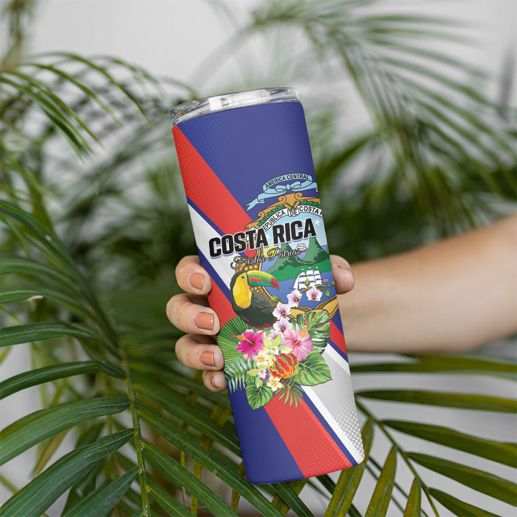 Personalized Costa Rica Rainbow Toucan Skinny Tumbler Happy Independence Day