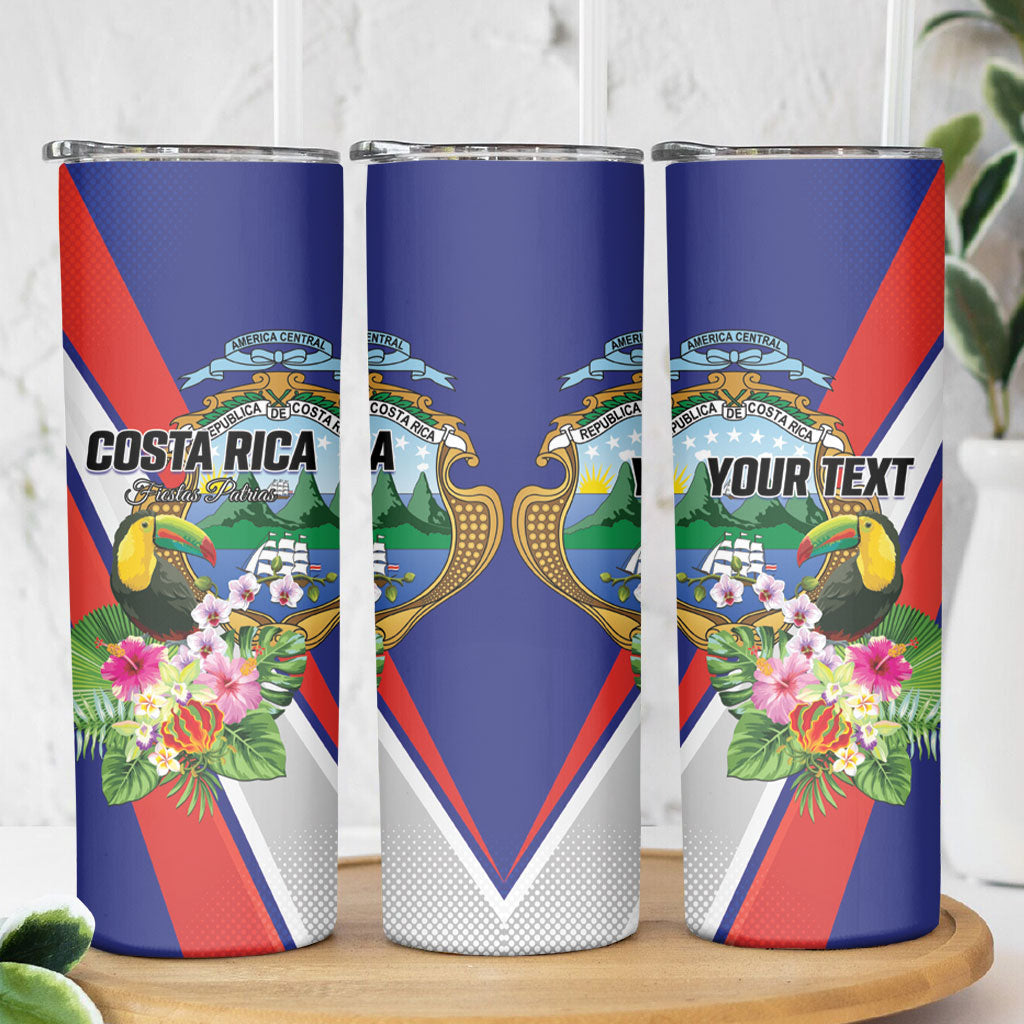 Personalized Costa Rica Rainbow Toucan Skinny Tumbler Happy Independence Day
