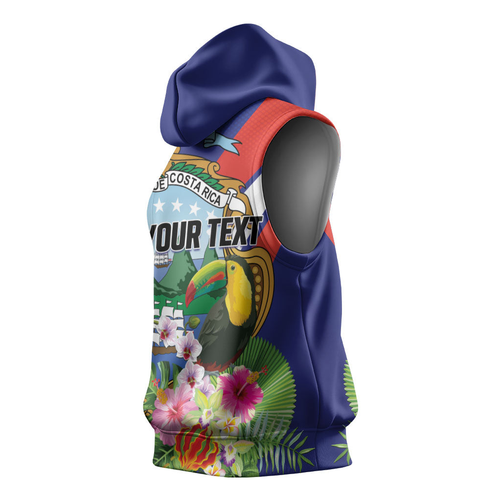 Personalized Costa Rica Rainbow Toucan Sleeveless Hoodie Happy Independence Day